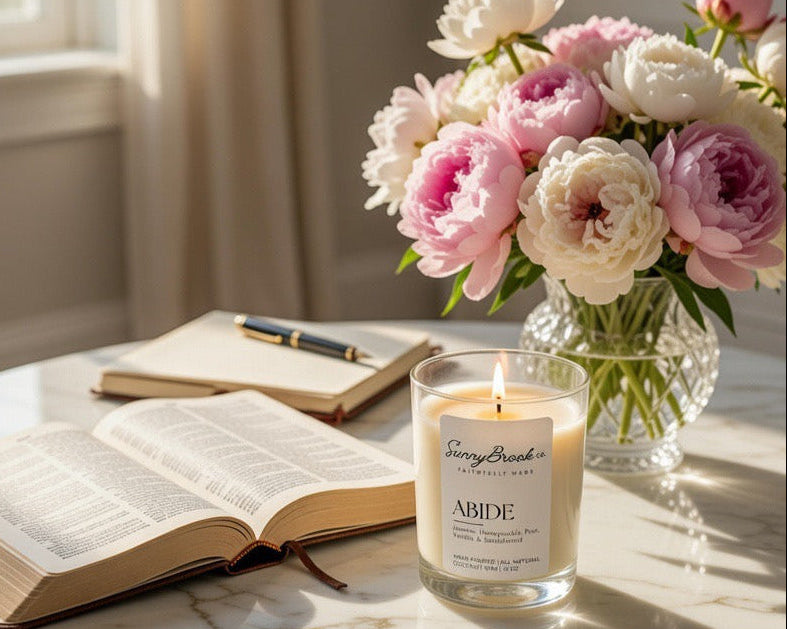 SunnyBrook Abide Candle and Devotional